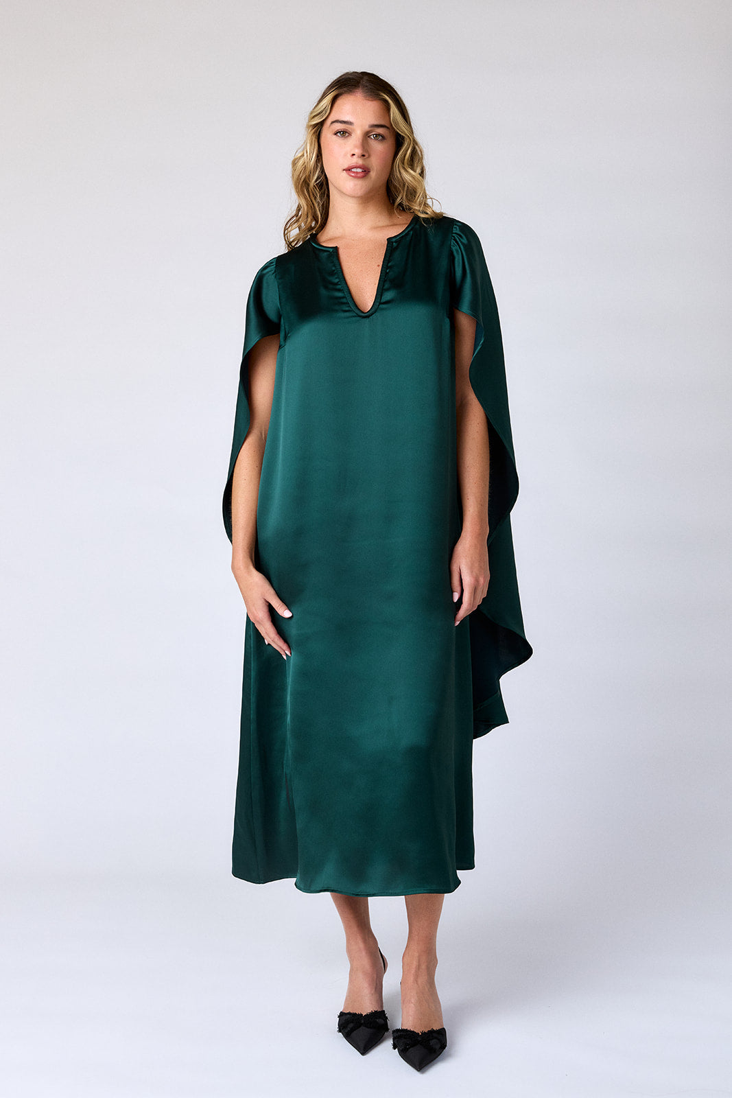 Corinth Cape Dress in Balsam | CROSBY by Mollie Burch Balsam / L Corinth Cape Dress in Balsam | CROSBY by Mollie Burch Balsam / L
