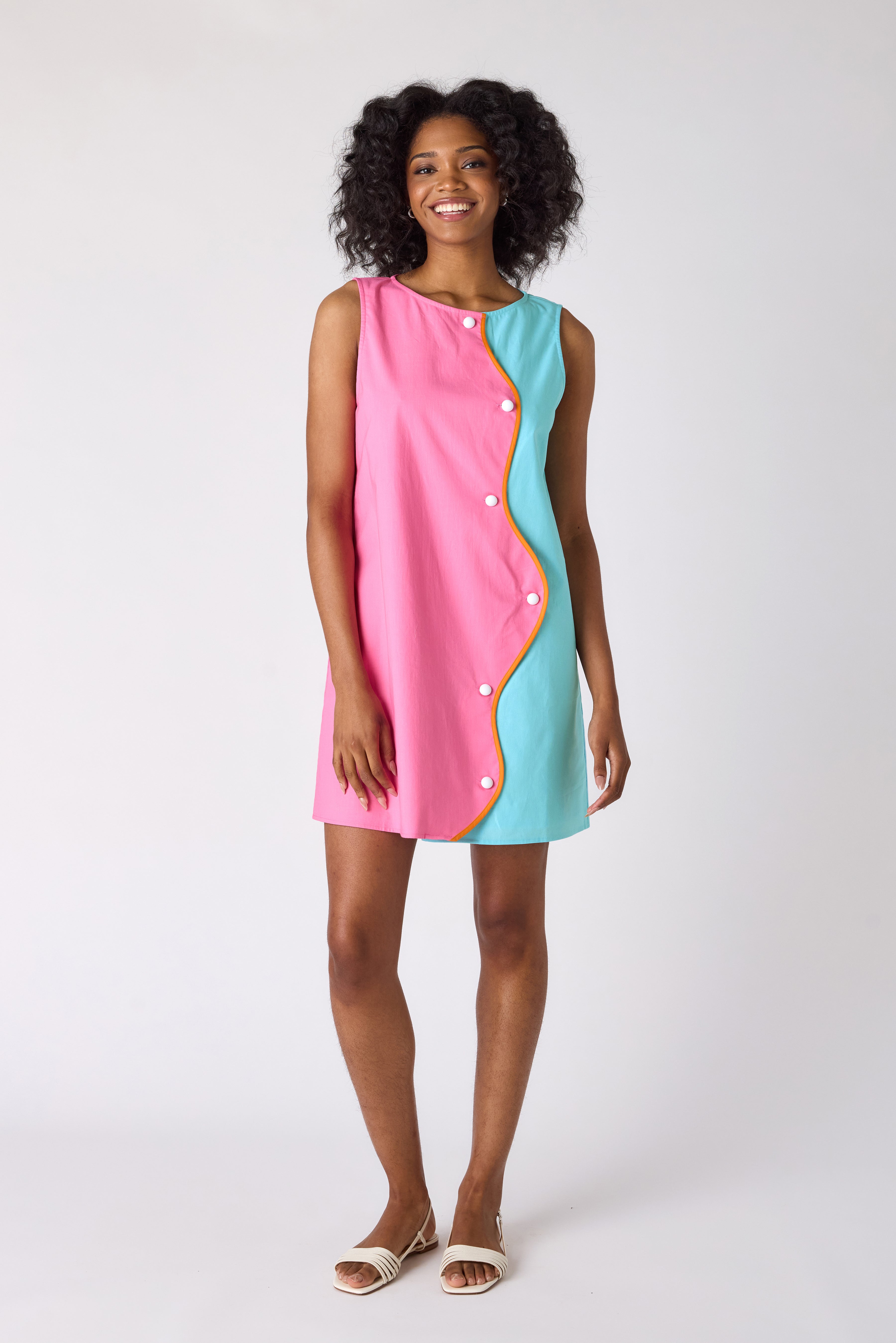 Zaire Dress in Mid Mod Colorblock | CROSBY by Mollie Burch