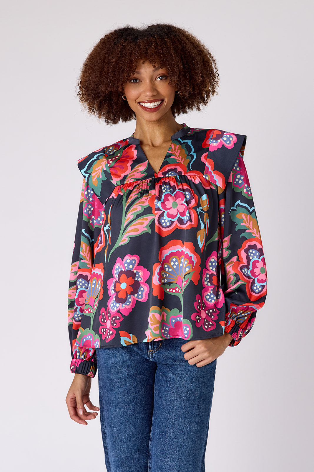 Gaines Blouse in Cosmic Floral | CROSBY by Mollie Burch