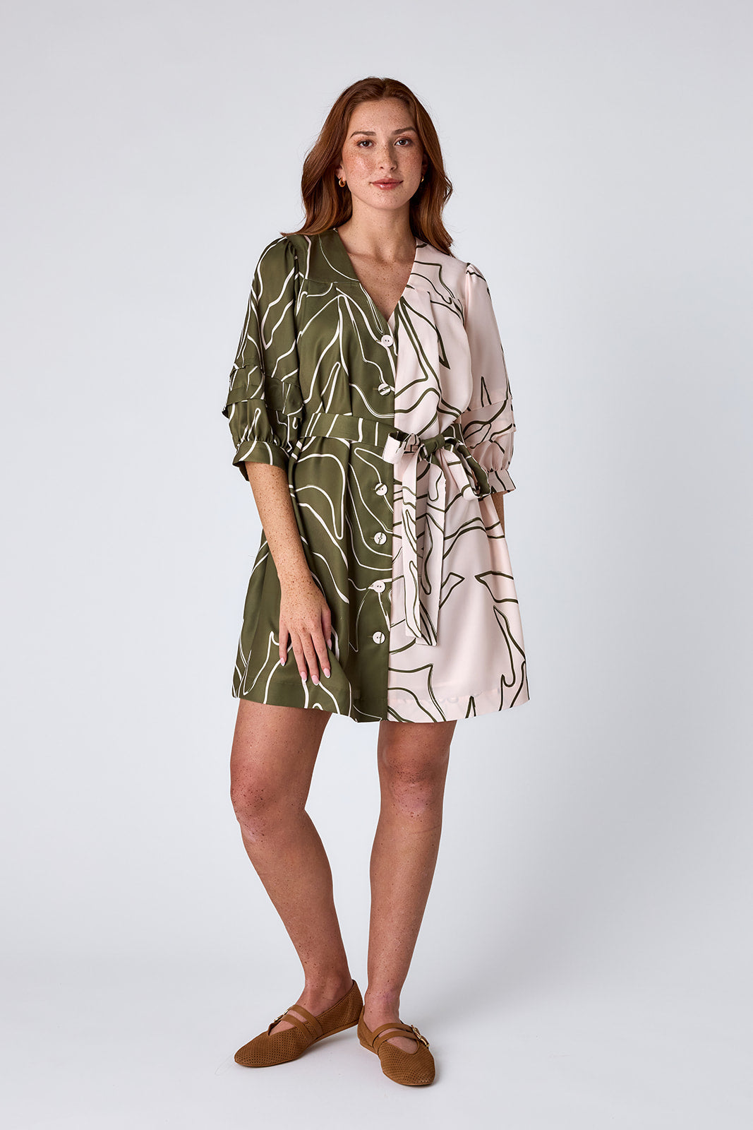 Lennie Dress in Climbing Ivy Mix | CROSBY by Mollie Burch