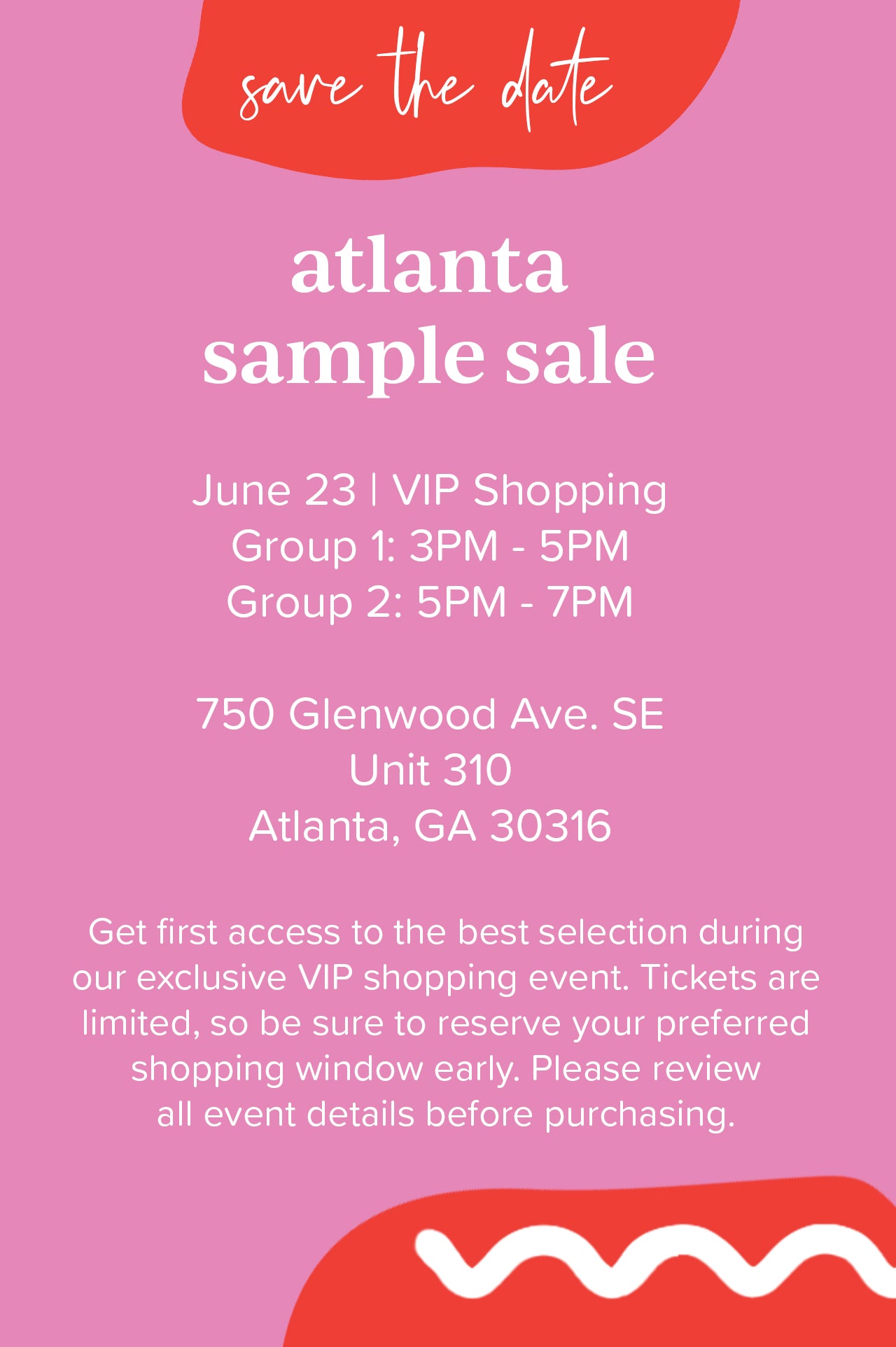 VIP Sample Sale Ticket 2026