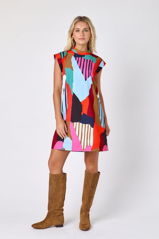 Field Study structured A-line dress on model — CROSBY by Mollie Burch