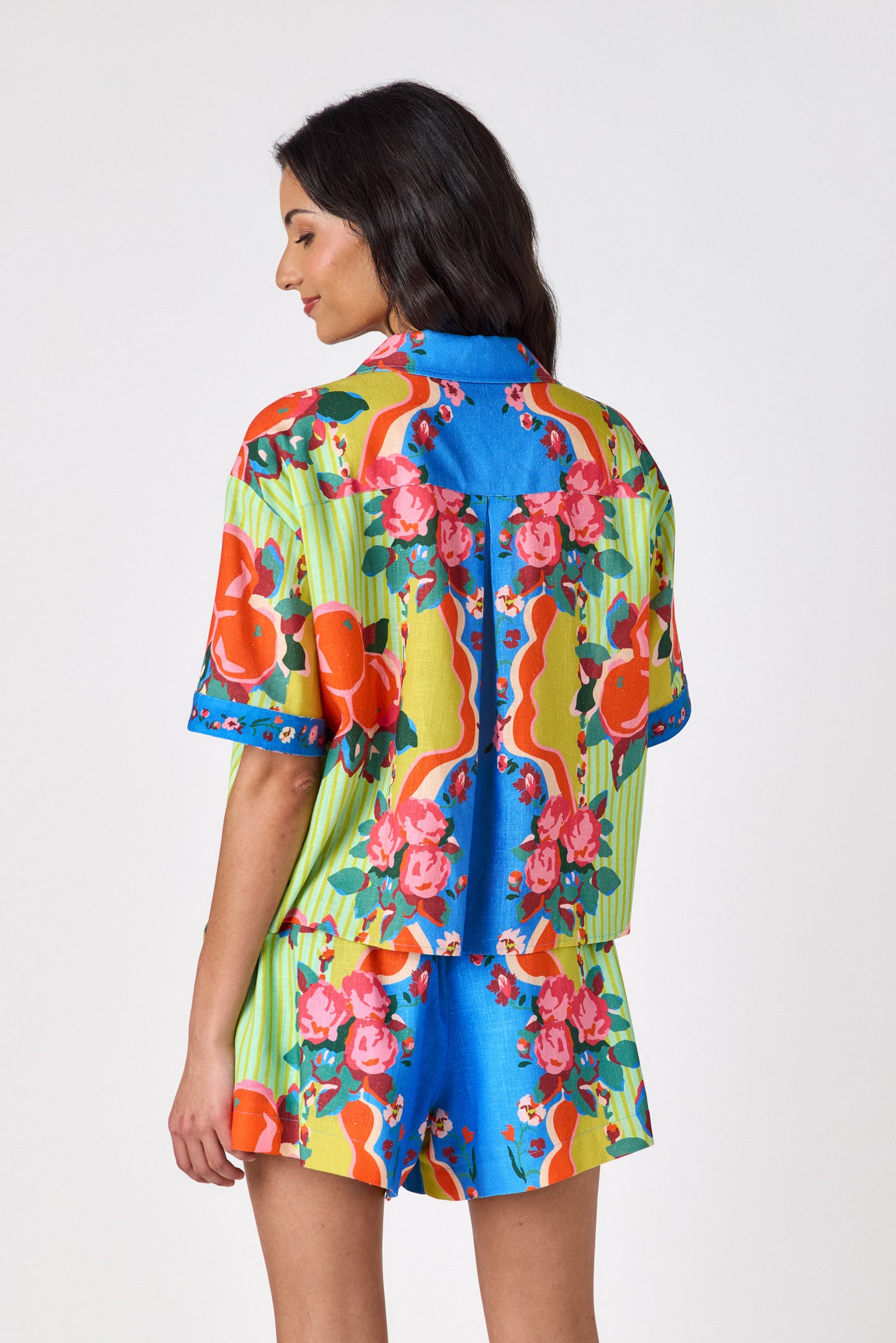 The Grove relaxed mid-thigh short on model — CROSBY by Mollie Burch