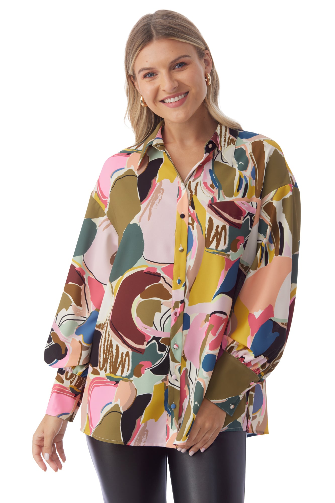 Mignonne Top in Abstract Expression | CROSBY by Mollie Burch