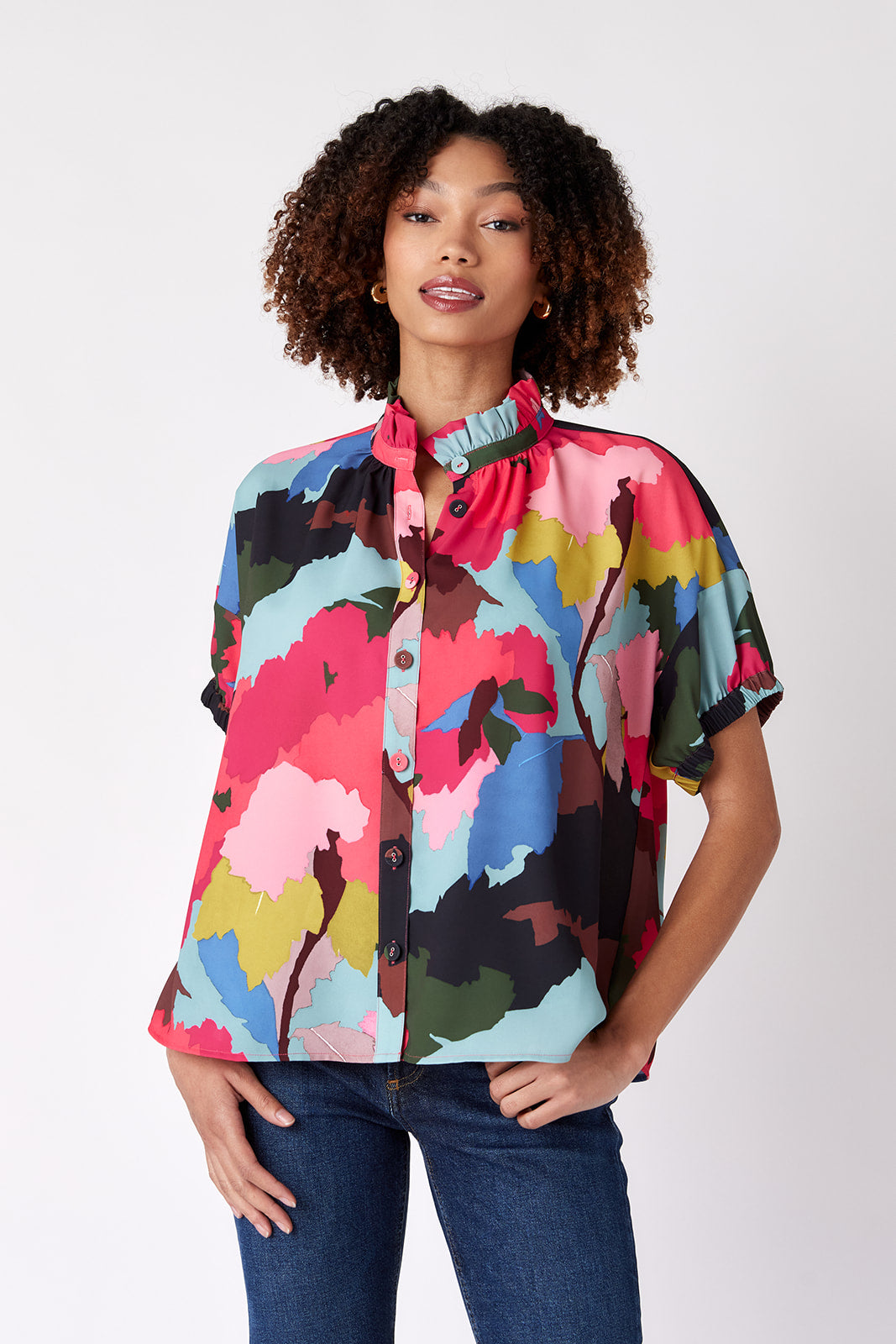 Crosby Taryn Coat - Pink Color Block main image 0