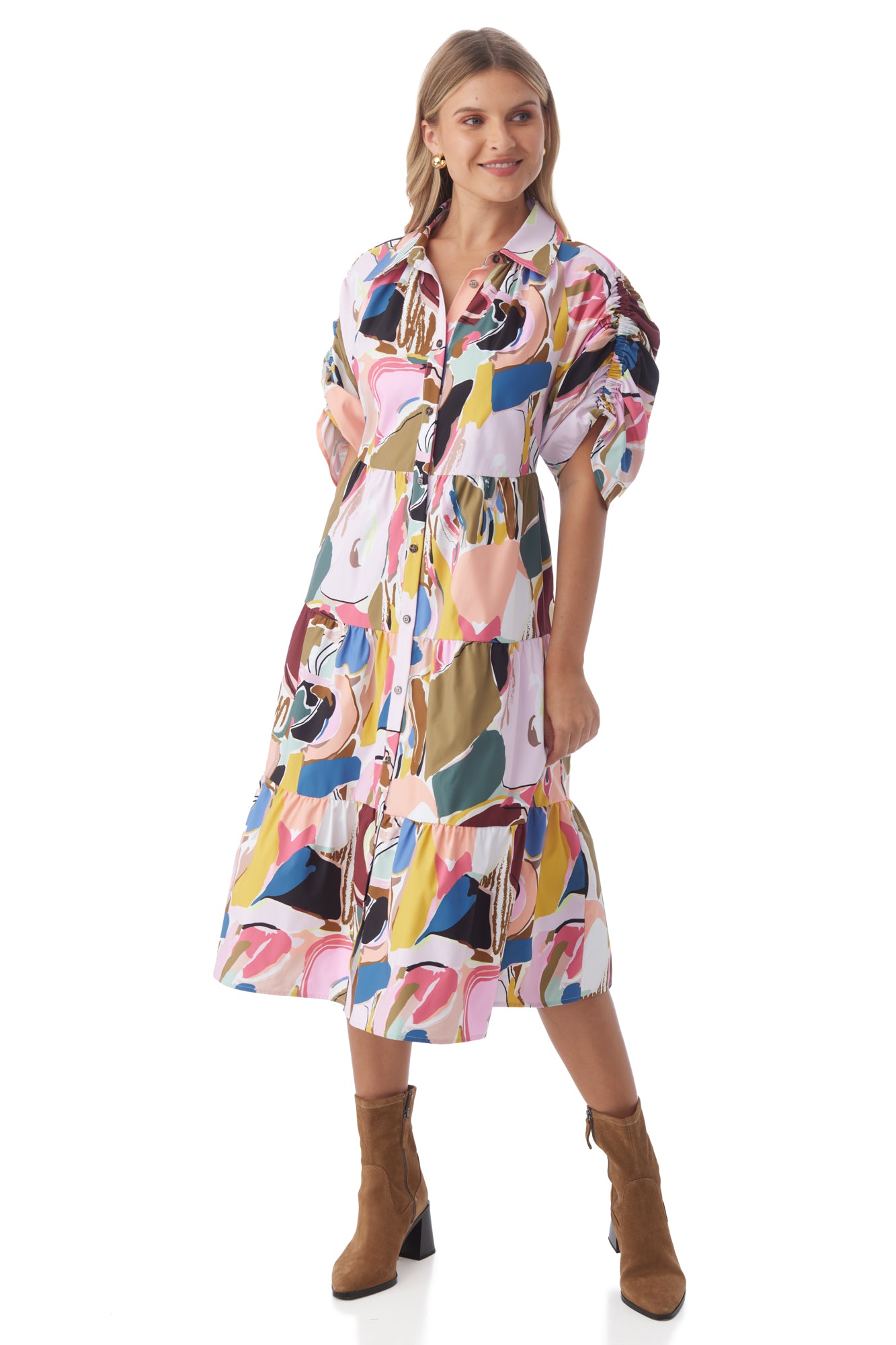Whit Dress in Abstract Expression | CROSBY by Mollie Burch