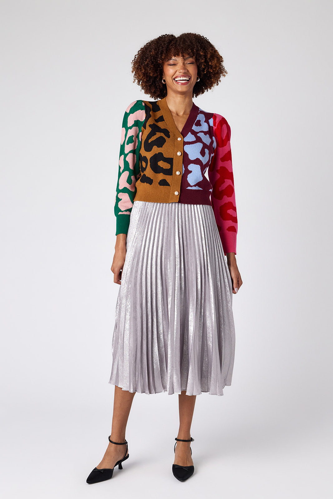 Jovie Cardigan in Leopard Colorblock | CROSBY by Mollie Burch