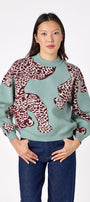 Catwalk Mint drop shoulder sweater on model – CROSBY by Mollie Burch