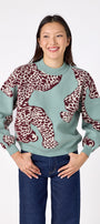 Catwalk Mint drop shoulder sweater on model – CROSBY by Mollie Burch