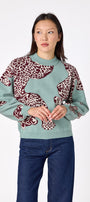 Catwalk Mint drop shoulder sweater on model – CROSBY by Mollie Burch