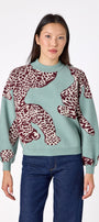 Catwalk Mint drop shoulder sweater on model – CROSBY by Mollie Burch