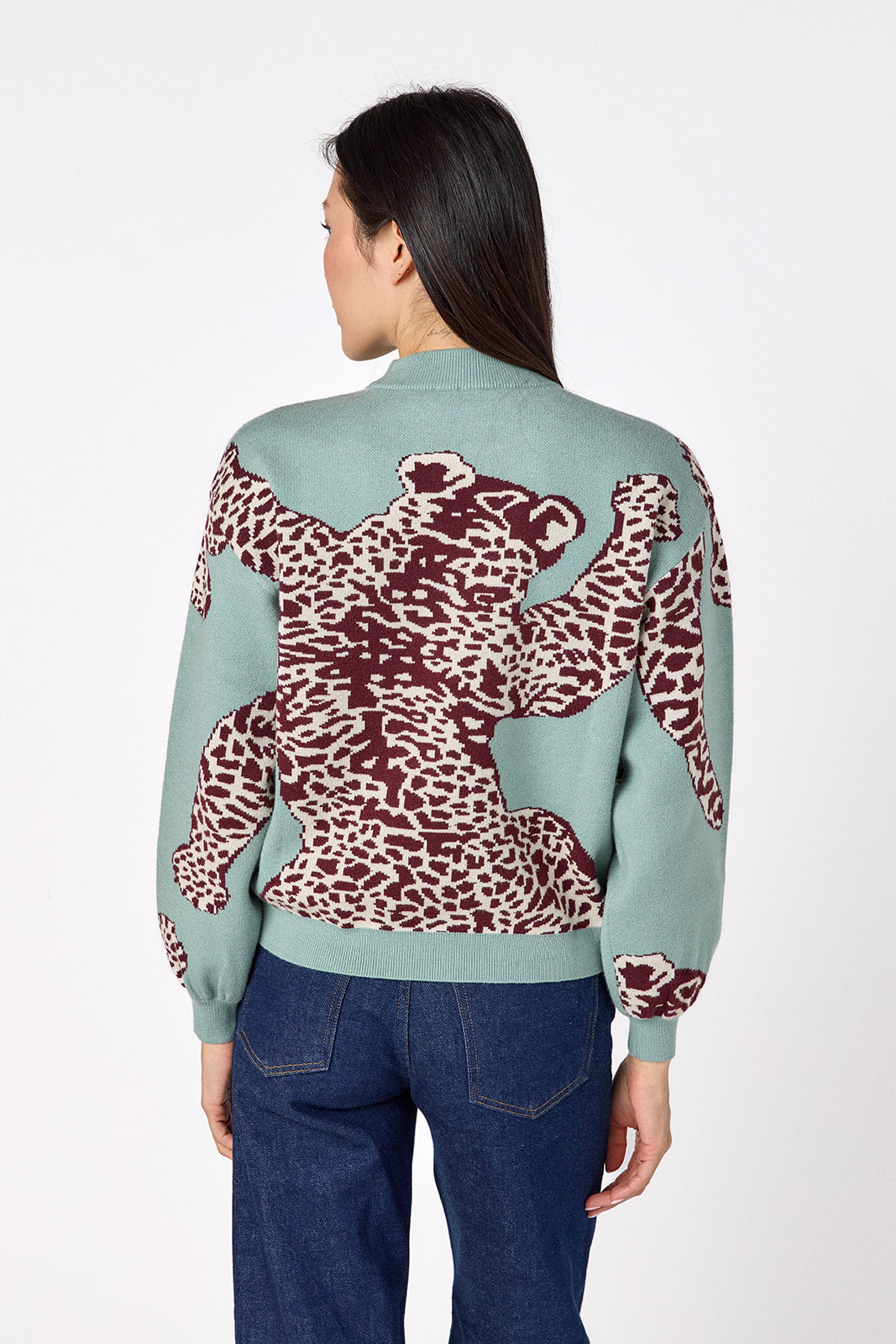 Catwalk Mint drop shoulder sweater on model – CROSBY by Mollie Burch