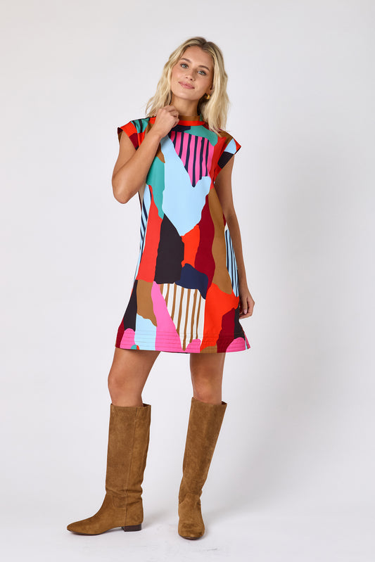 Field Study structured A-line dress on model — CROSBY by Mollie Burch