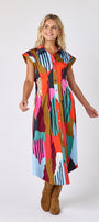 Field Study collared button down dress with waist emphasis on model — CROSBY by Mollie Burch