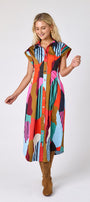 Field Study collared button down dress with waist emphasis on model — CROSBY by Mollie Burch