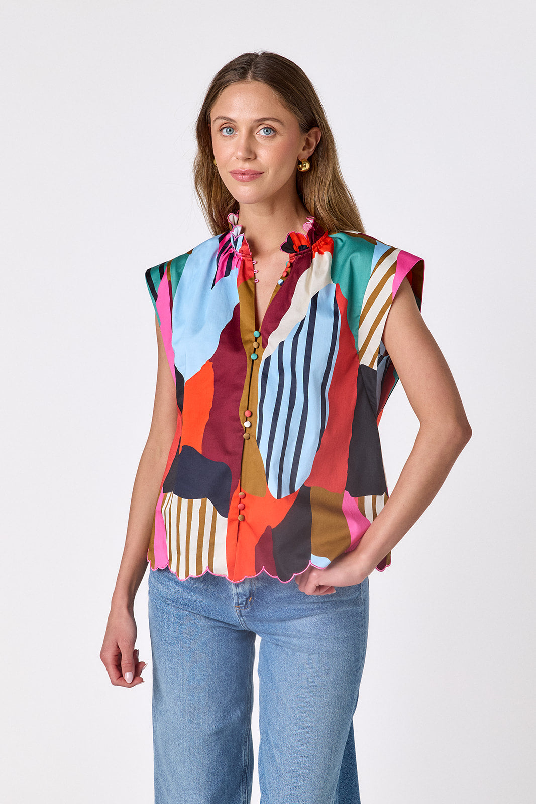 Field Study raglan style short sleeve top on model — CROSBY by Mollie Burch
