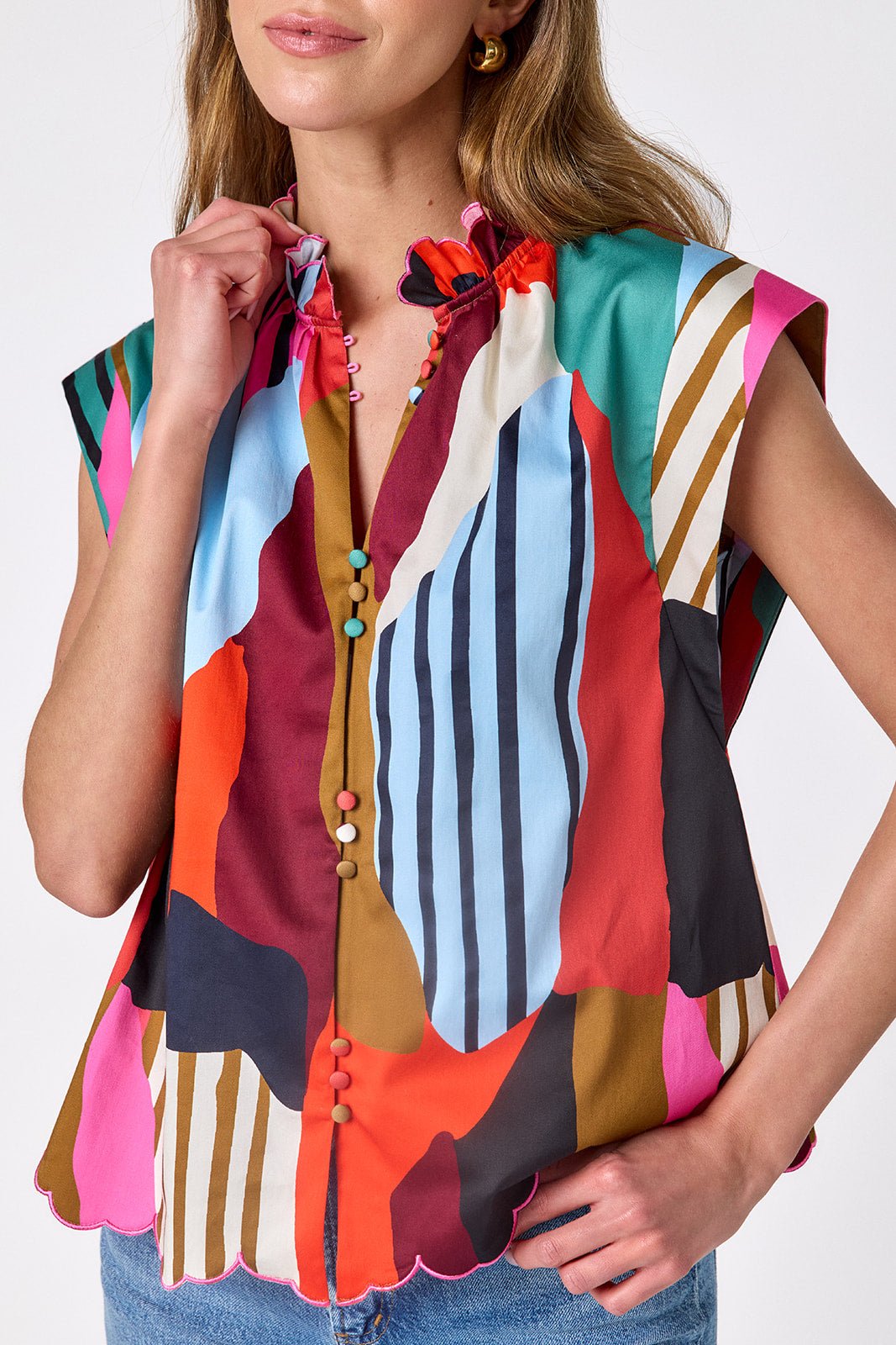 Field Study raglan style short sleeve top on model — CROSBY by Mollie Burch