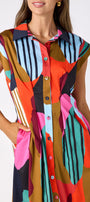 Field Study collared button down dress with waist emphasis on model — CROSBY by Mollie Burch