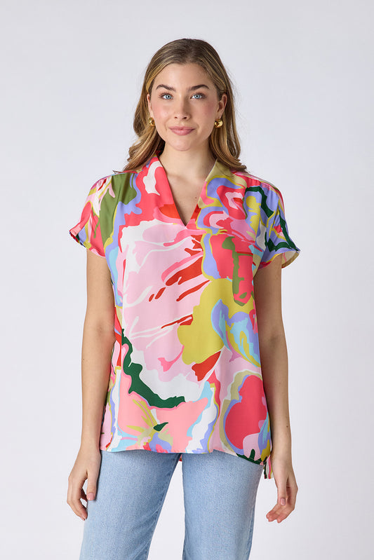 Flutter tunic top on model — CROSBY by Mollie Burch