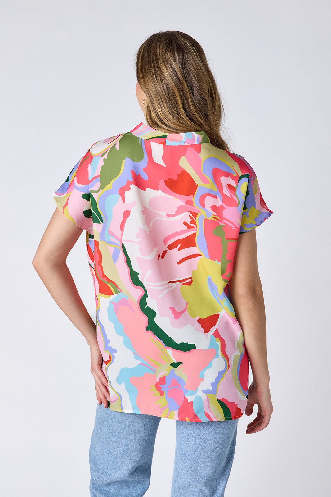 Flutter tunic top on model — CROSBY by Mollie Burch