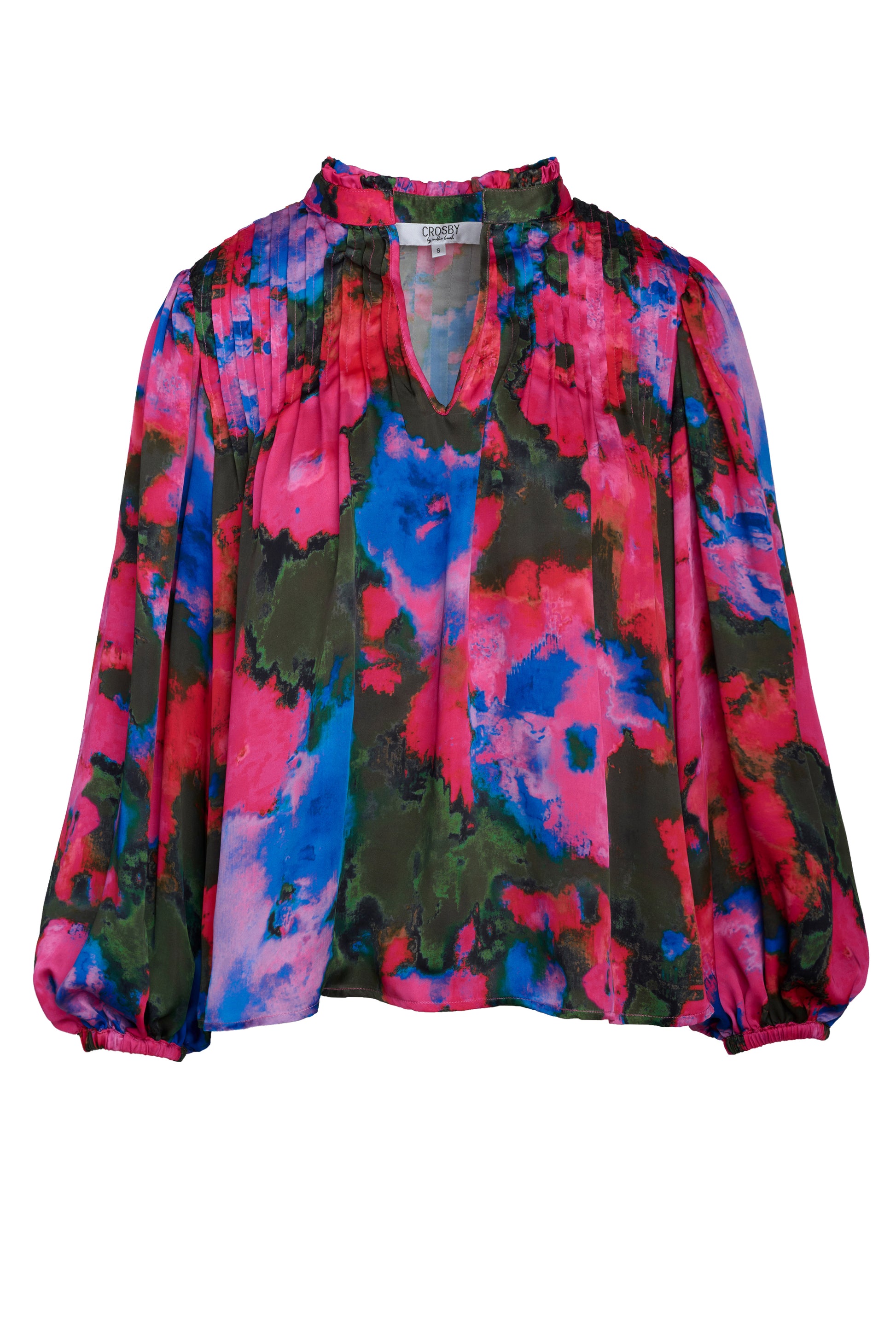 Gabby Blouse in Blurred Floral Bright | CROSBY by Mollie Burch