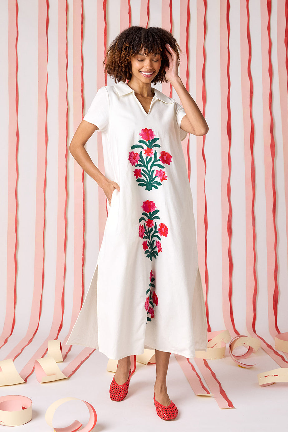 美品　Apolind Irra Dress Milk Broderie 7-9y Franny Dress | Embroidered Tent Dress | CROSBY by Mollie Burch