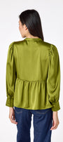 Renny Top featuring festive velvet bow detailing on model – CROSBY by Mollie Burch