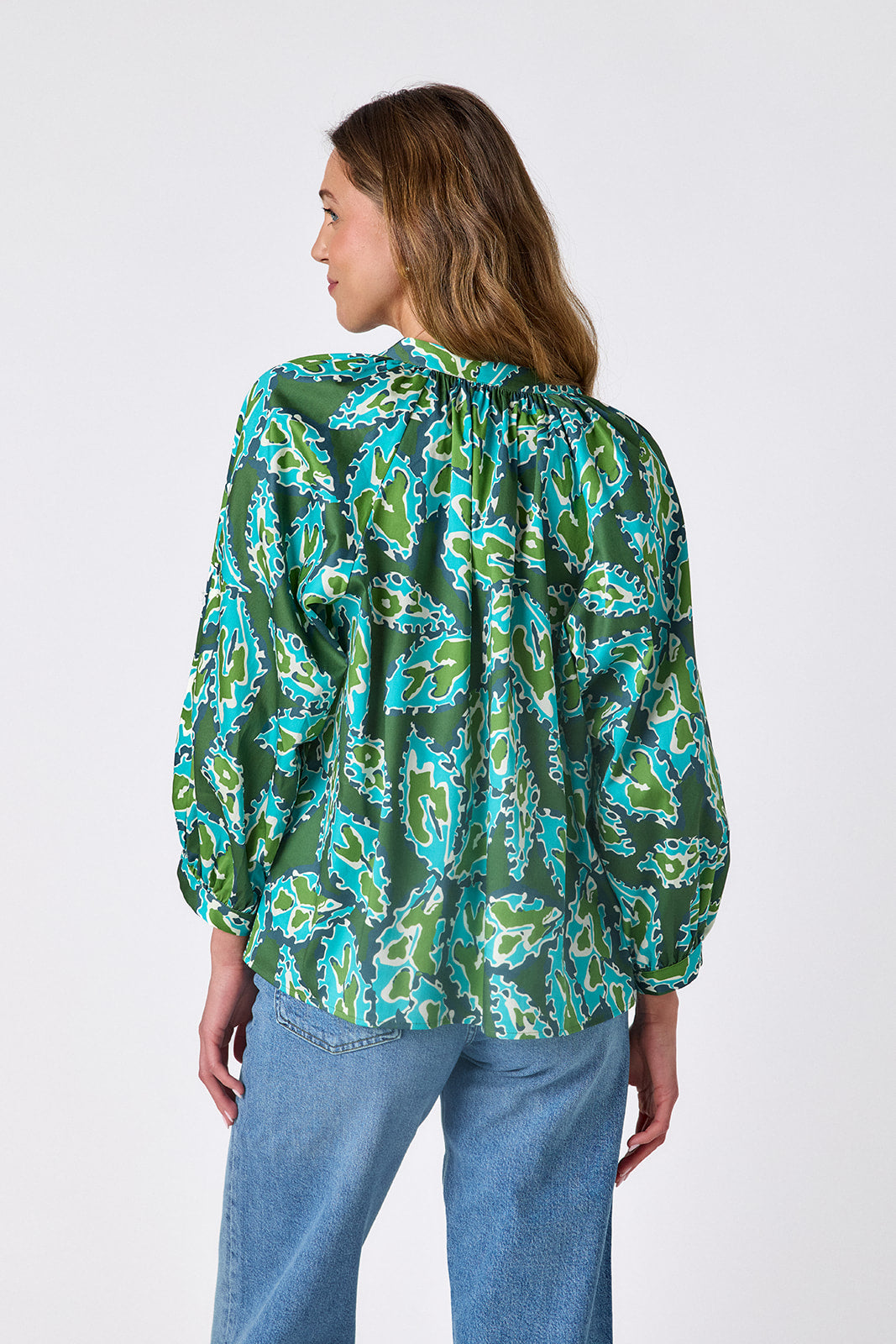Moss Mirage raglan sleeve top on model — CROSBY by Mollie Burch