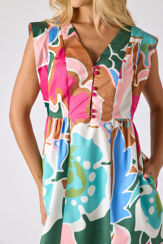 Petal Pop A-line midi dress on model — CROSBY by Mollie Burch