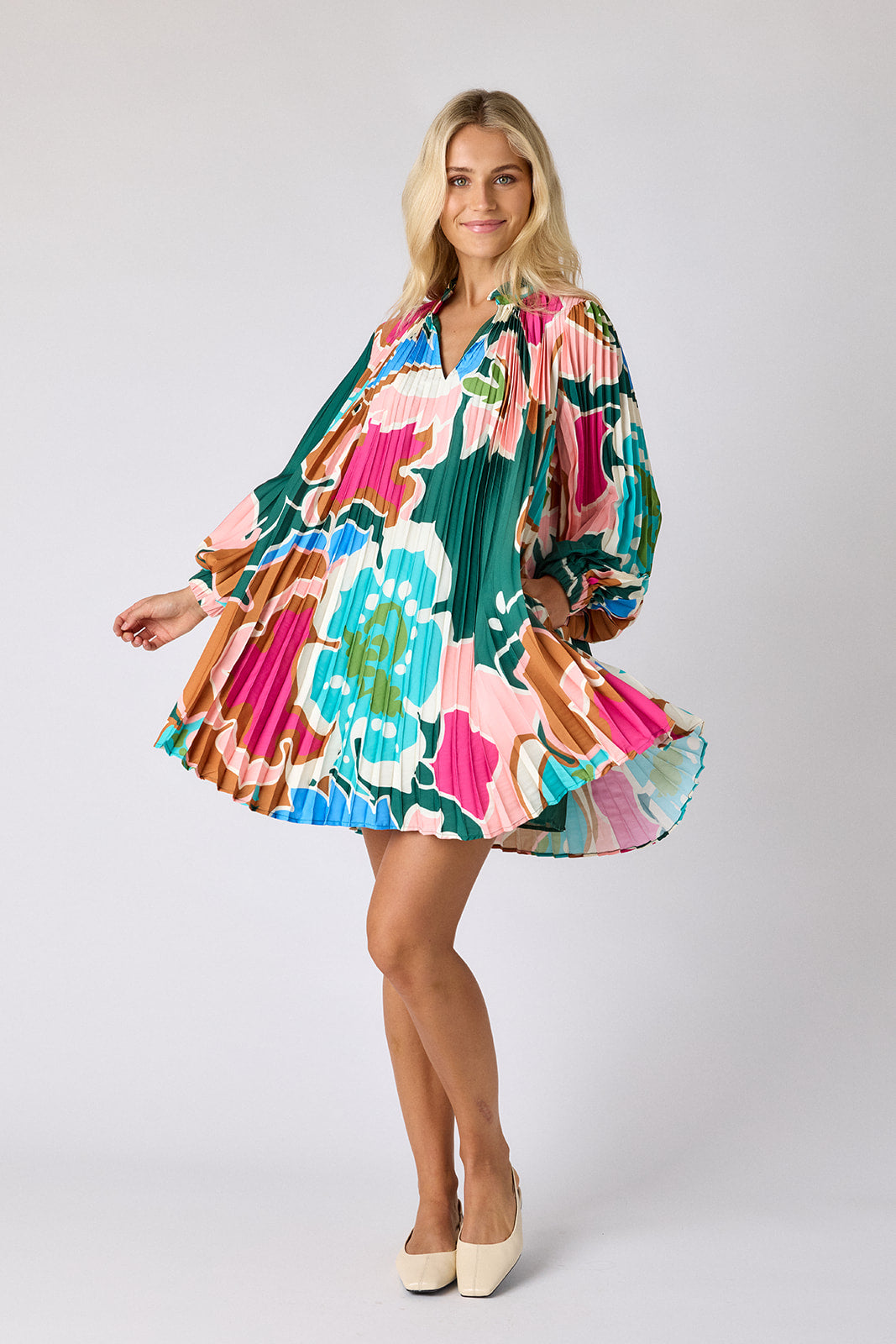 tent style dress Heidi Dress — Swingy Pleated Mini Dress