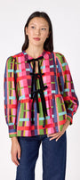 Renny Top featuring festive velvet bow detailing on model – CROSBY by Mollie Burch