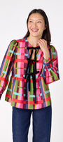 Renny Top featuring festive velvet bow detailing on model – CROSBY by Mollie Burch