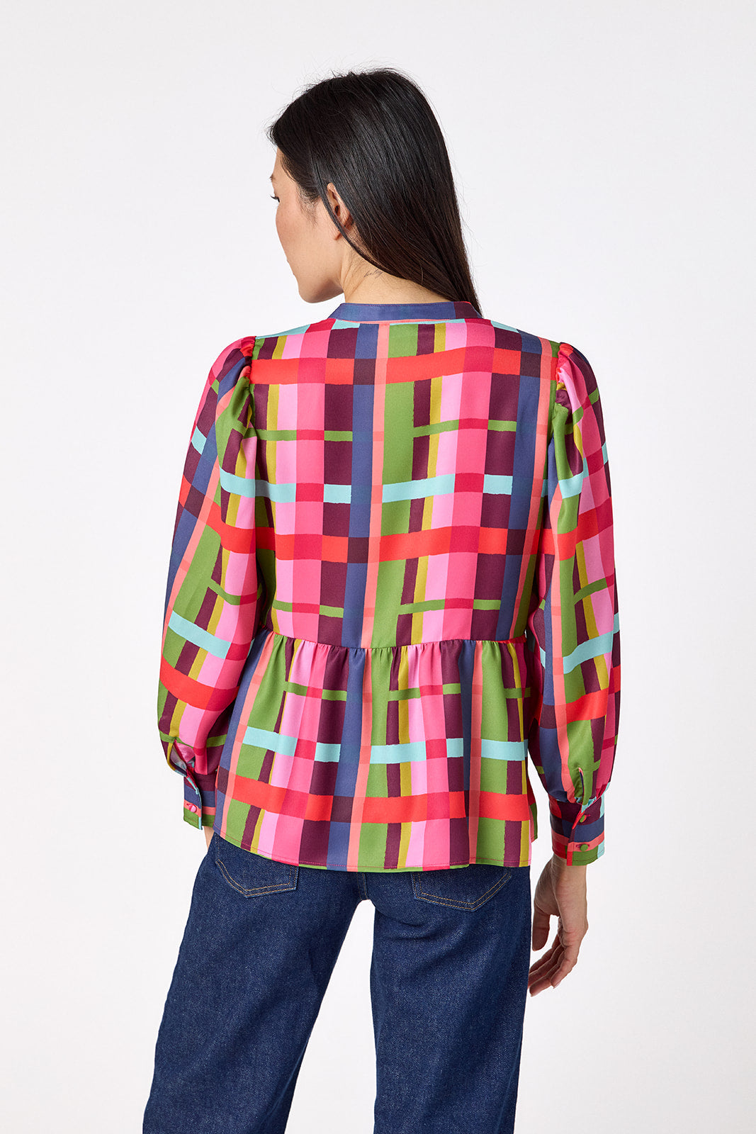Renny Top featuring festive velvet bow detailing on model – CROSBY by Mollie Burch