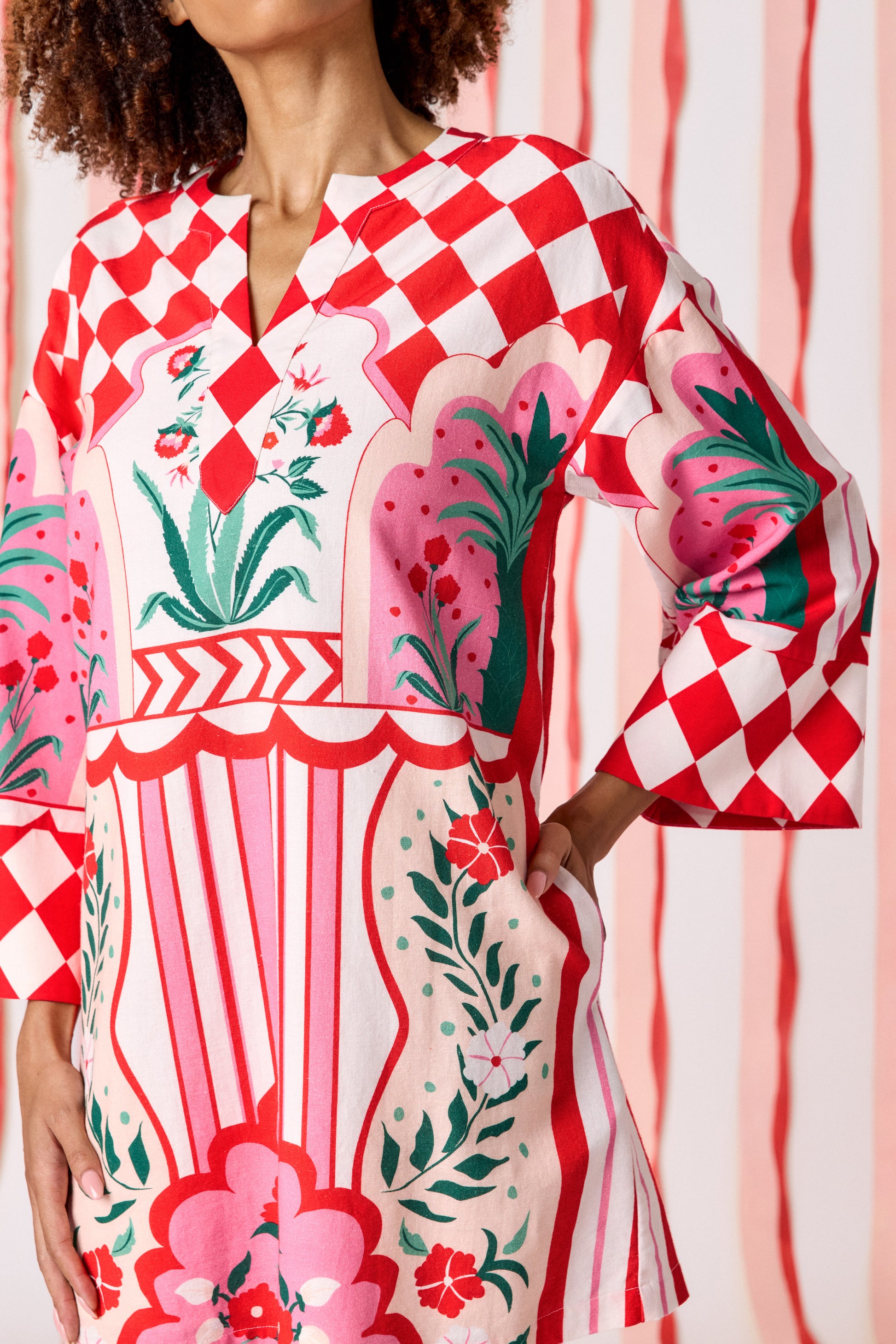 Palladio bell sleeve dress on model — CROSBY by Mollie Burch
