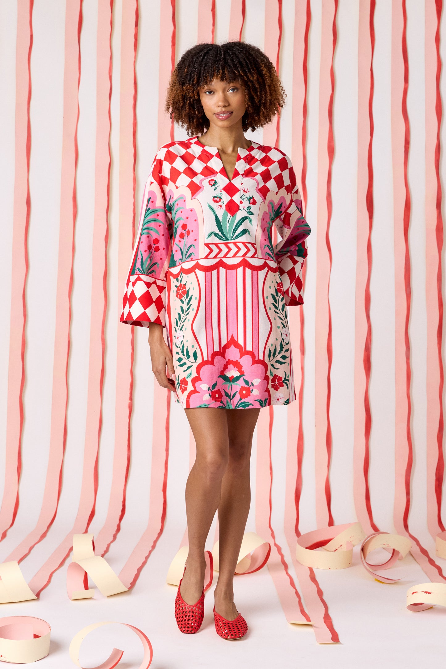 Palladio bell sleeve dress on model — CROSBY by Mollie Burch