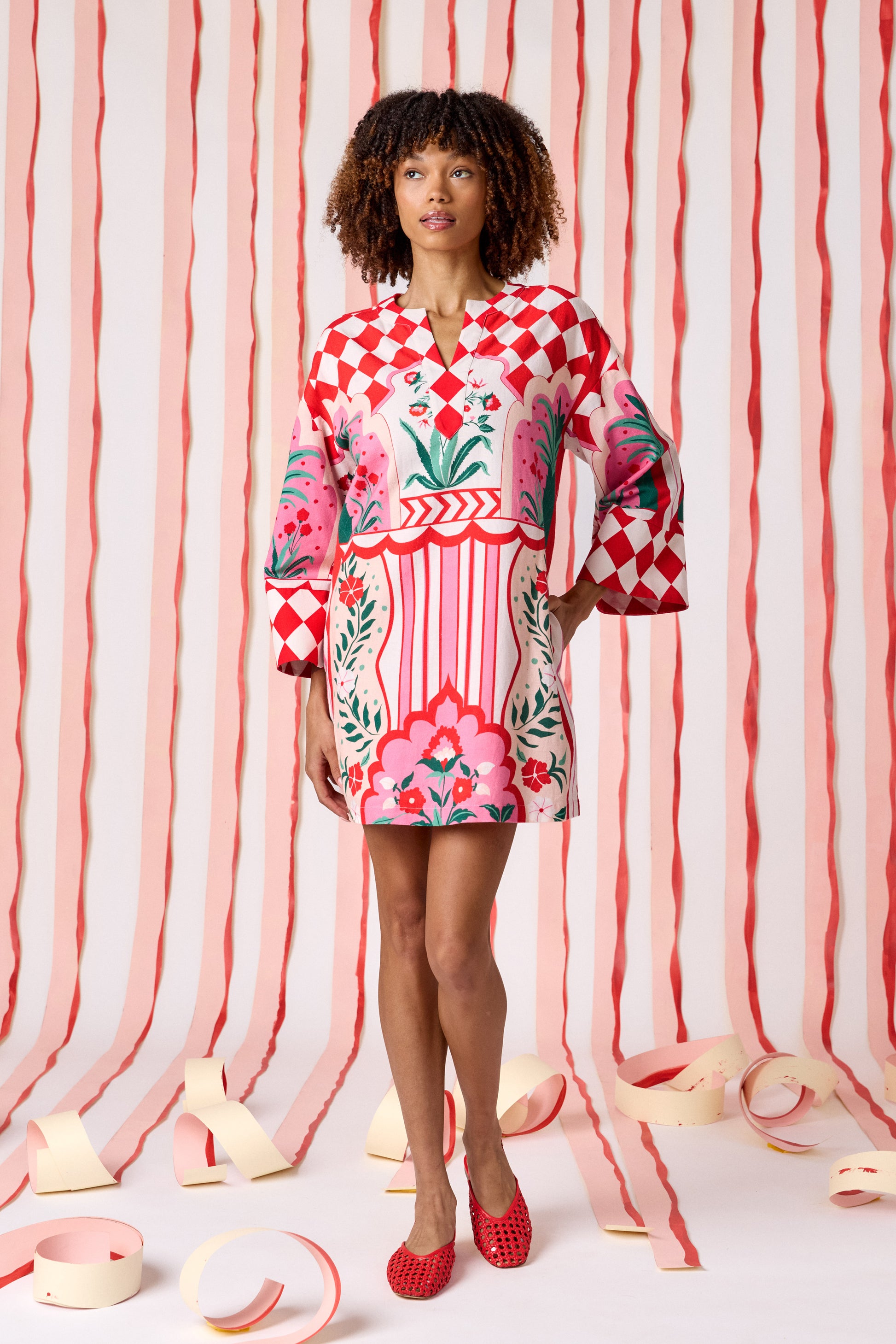 Palladio bell sleeve dress on model — CROSBY by Mollie Burch