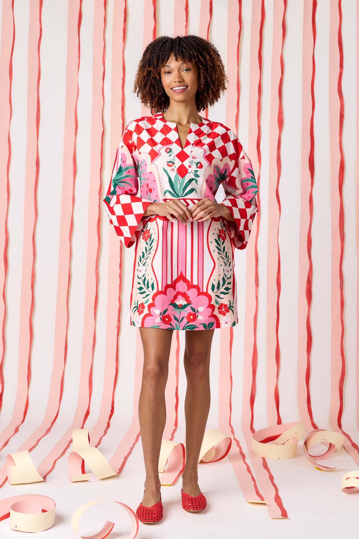 Palladio bell sleeve dress on model — CROSBY by Mollie Burch