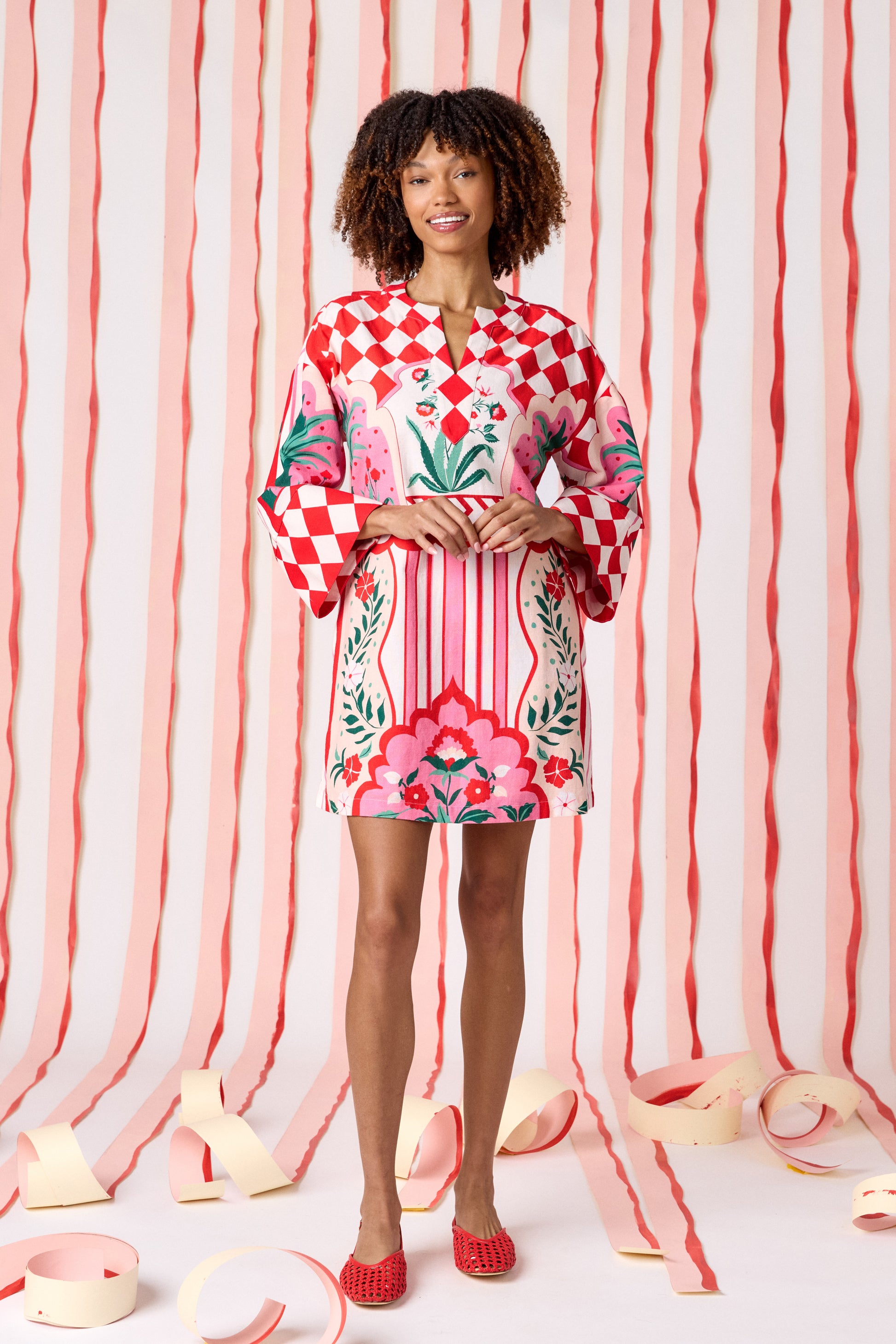 Palladio bell sleeve dress on model — CROSBY by Mollie Burch