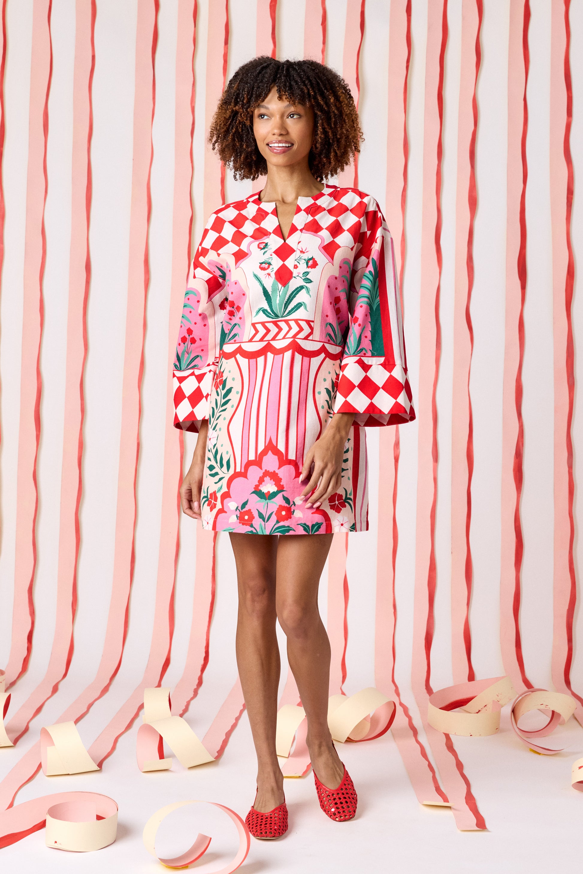 Alice Tunic Dress | Bell Sleeve Shift Dress