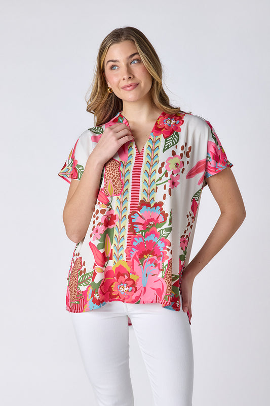 Wild Lily tunic top on model — CROSBY by Mollie Burch