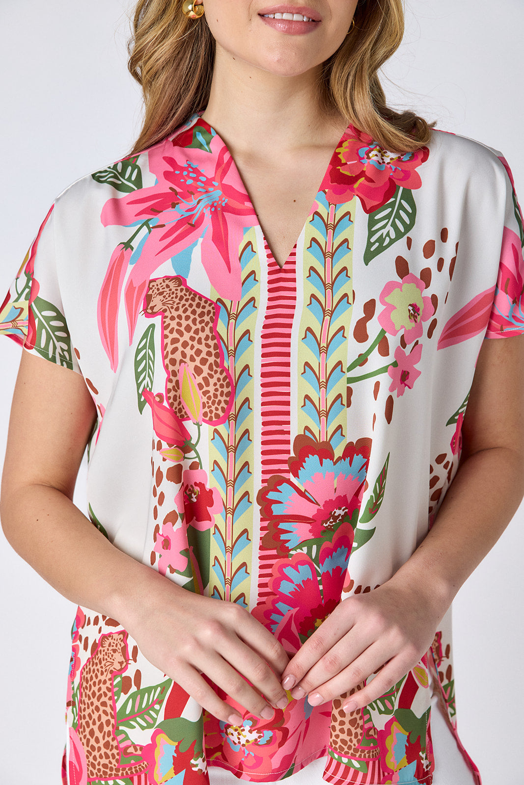 Wild Lily tunic top on model — CROSBY by Mollie Burch