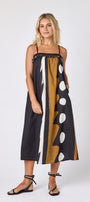 Wild Line tent style dress with smocking on model — CROSBY by Mollie Burch