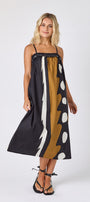 Wild Line tent style dress with smocking on model — CROSBY by Mollie Burch
