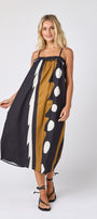 Wild Line tent style dress with smocking on model — CROSBY by Mollie Burch