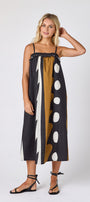 Wild Line tent style dress with smocking on model — CROSBY by Mollie Burch