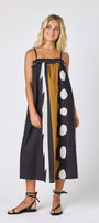 Wild Line tent style dress with smocking on model — CROSBY by Mollie Burch