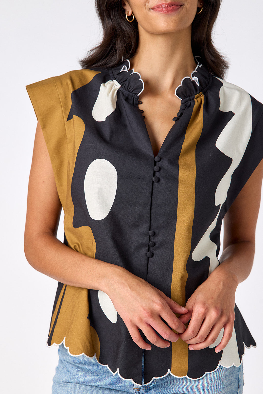 Field Study raglan style short sleeve top on model — CROSBY by Mollie Burch
