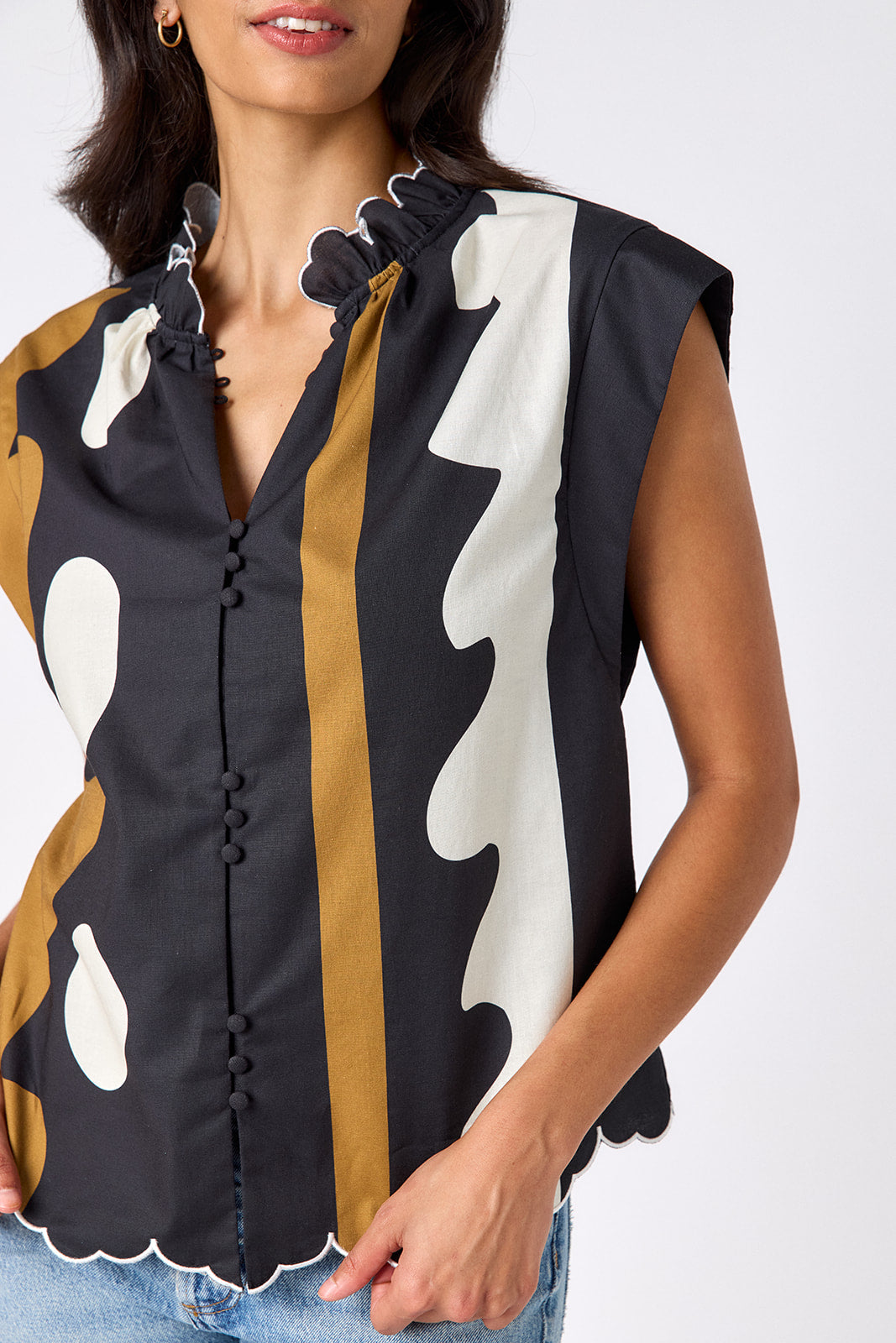 Field Study raglan style short sleeve top on model — CROSBY by Mollie Burch