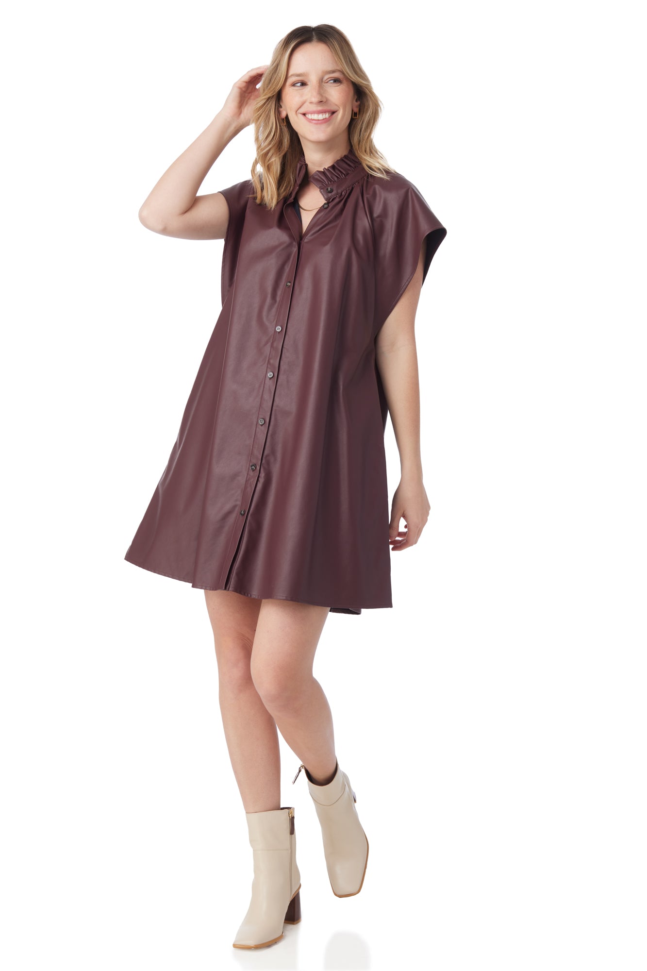 Wilhelmina Dress in Wine | CROSBY by Mollie Burch Wilhelmina Dress in Wine | CROSBY by Mollie Burch